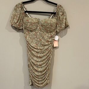 Floral Puff Sleeve Mini Dress